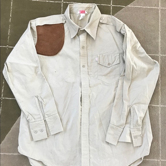 Vintage Hunting Rifle Shooting Shirt Leather Patch - Picture 2 of 8